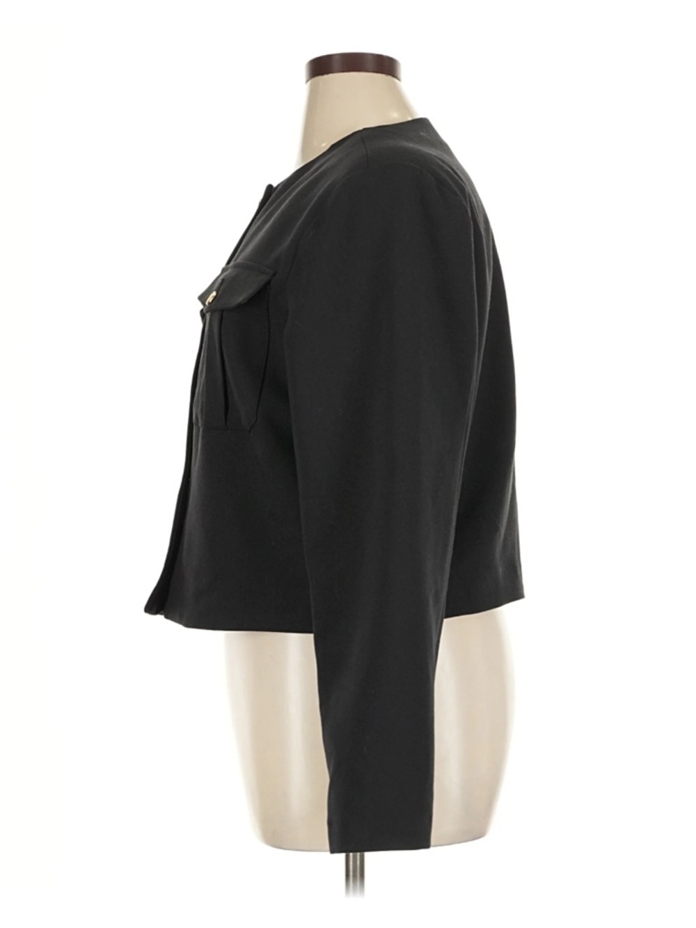 Abercrombie & Fitch Cropped Blazer Black Gold Button Jacket Structured XL NWT - Picture 5 of 7
